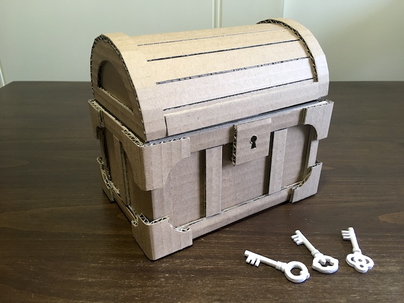 ダンボールと厚紙で作る鍵付き宝箱の作り方１ 研究開発 相楽製作所
