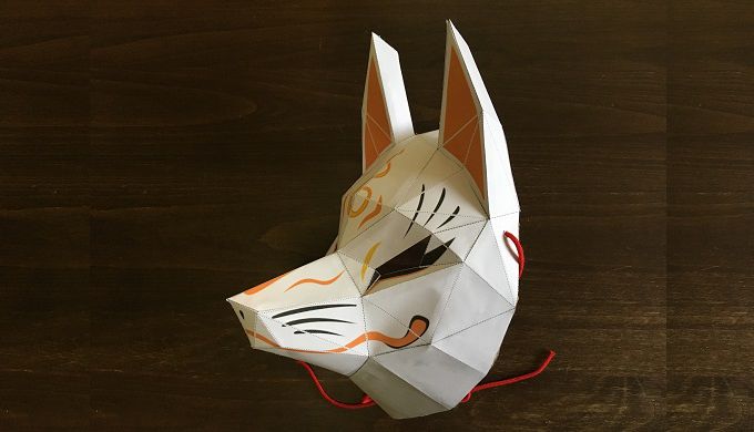 紙とダンボールで作る狐のお面の作り方 研究開発 相楽製作所
